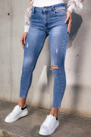 Pearly push-up jeans hlače