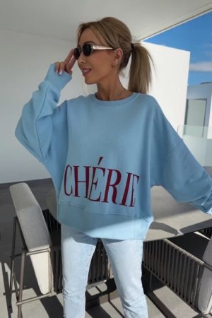 Chérie pulover moder